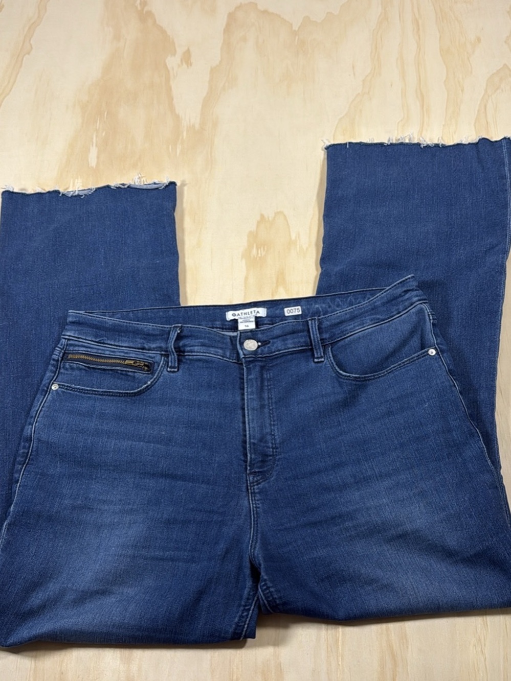 Athleta Dark Blue Raw Hem Jeans size 16